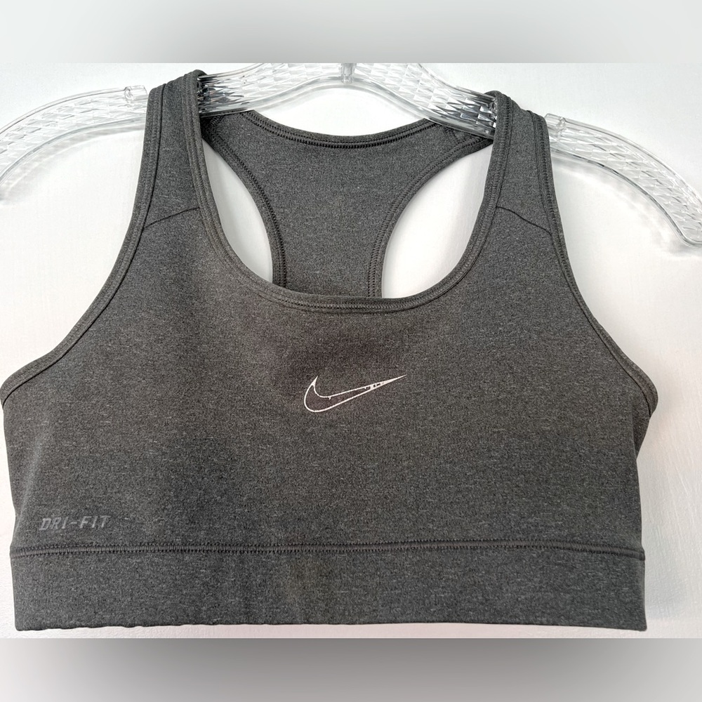 Nike Pro Dri-Fit compression sports bras in gray and size small.
